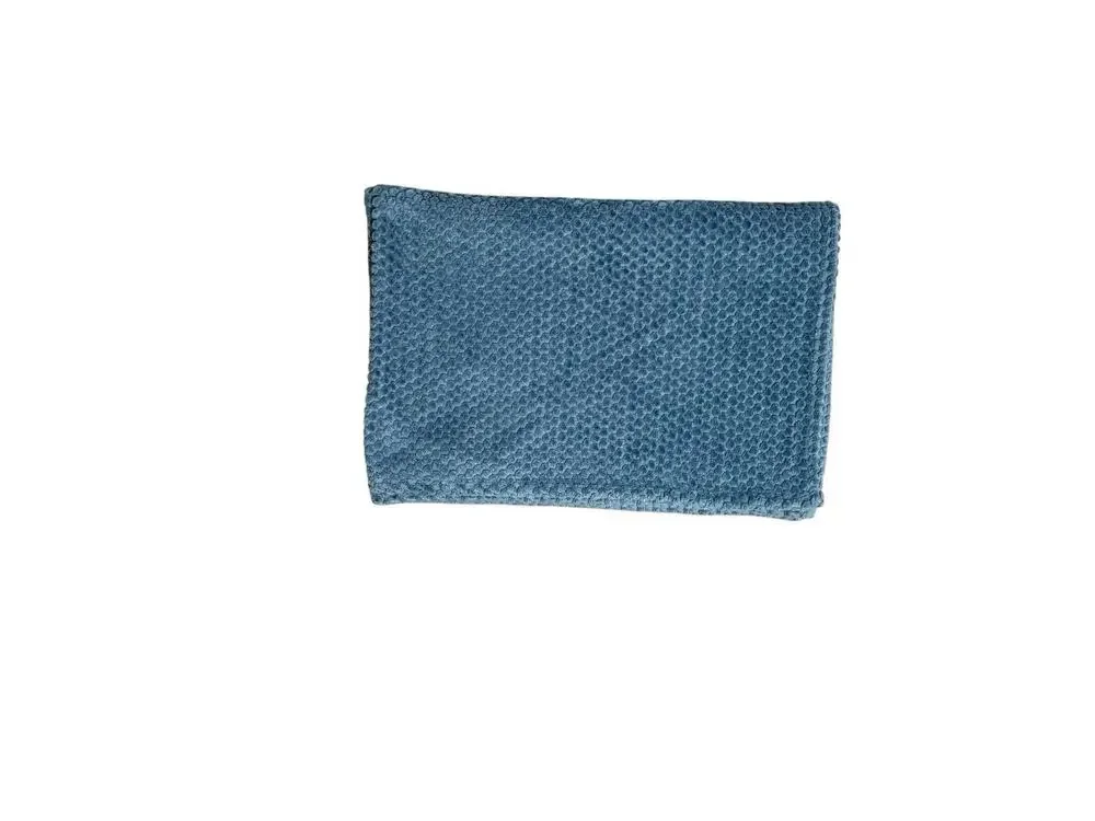 Unique Dot Textured Throw Blanket Soft Fleece Solid Blue Accent Cover Quilt